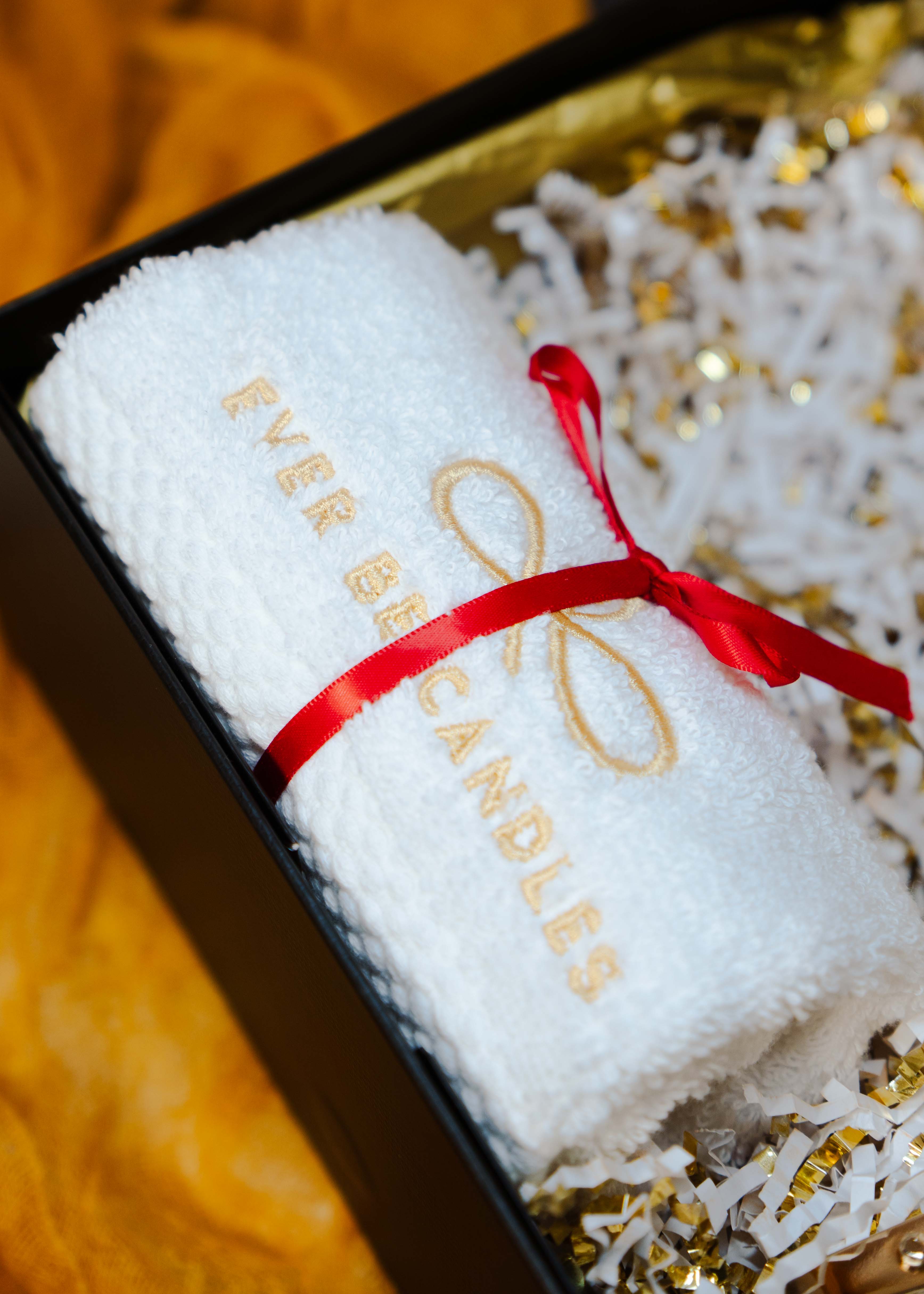Embroidered Ever Be Candles Care Towel - 100% Luxurious Cotton